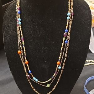 Vibrant Gold and Beaded Necklace
